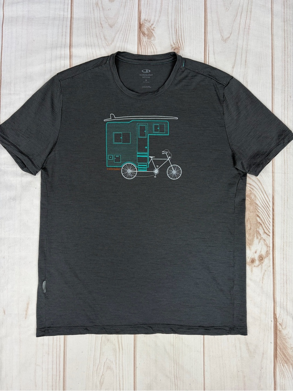 Icebreaker Merino 150 Tech Lite Short-Sleeve Graphic Tee Grey Sz M - Picture 7 of 10